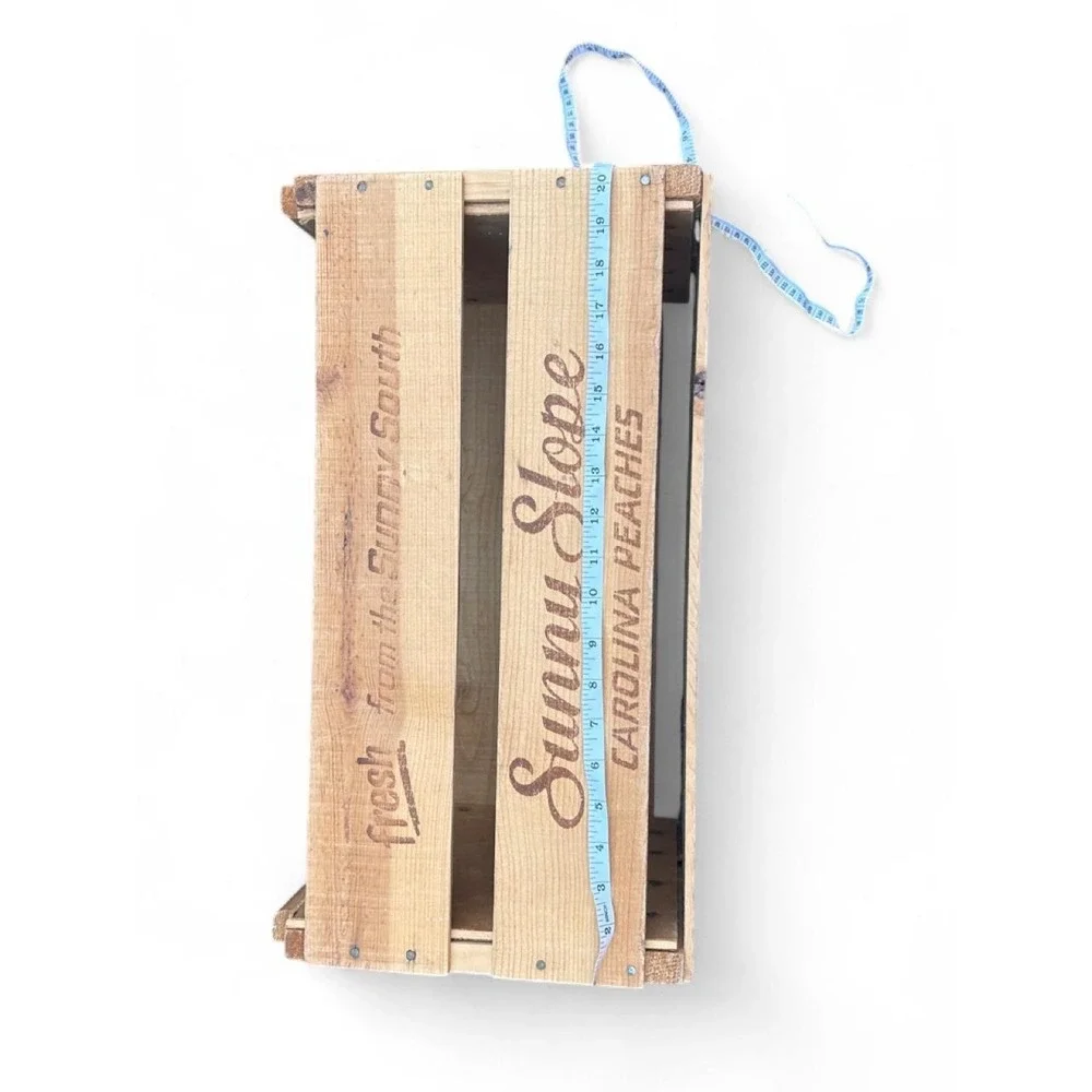 Storage Box Vintage Sunny Slope Carolina Peaches WoodCrate Farmhouse Cottagecore
